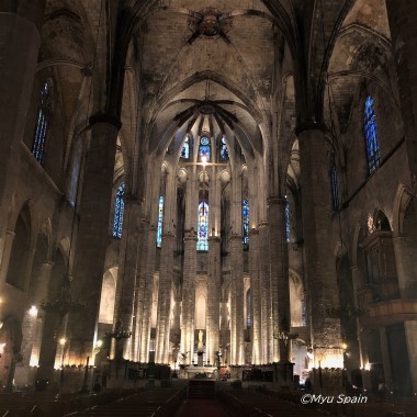 カタルーニャのモダンニズム・ステンドグラス　ホアン・ビラ・グラウ バルセロナ】歴史あるカタルーニャゴシックの建築 サンタ・マリア